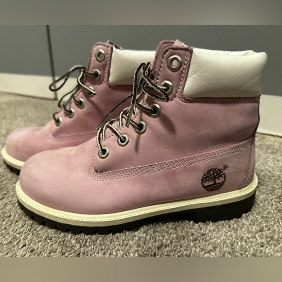 Timberlands - Youth - Rose Pink Boots - (Size 3.5) - Picture 1 of 11